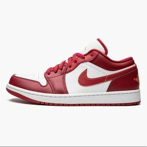 Nike Air Jordan 1 Low, Cardinal Red/Light Curry White, Size 10 Men’s, BRAND NEW
